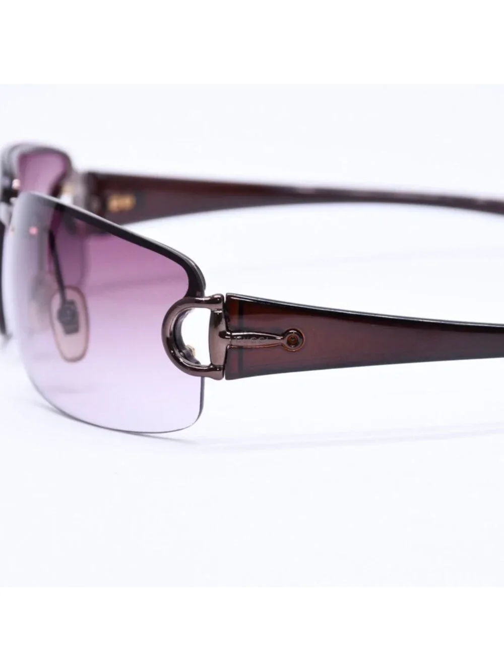 Gucci Half Rim Sunglasses Eyewear S Bkvyt Horsebit Brown